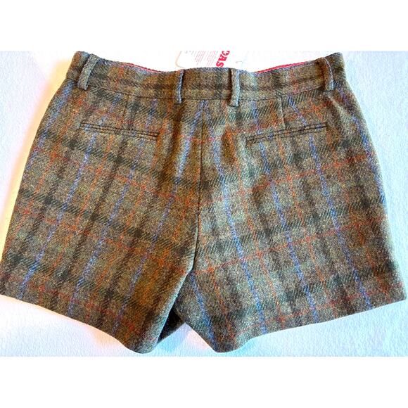Made in PORTUGAL BOAST, Hand Woven Wool Plaid Shorts Fully Lined  4 Pockets 10 - Picture 4 of 8